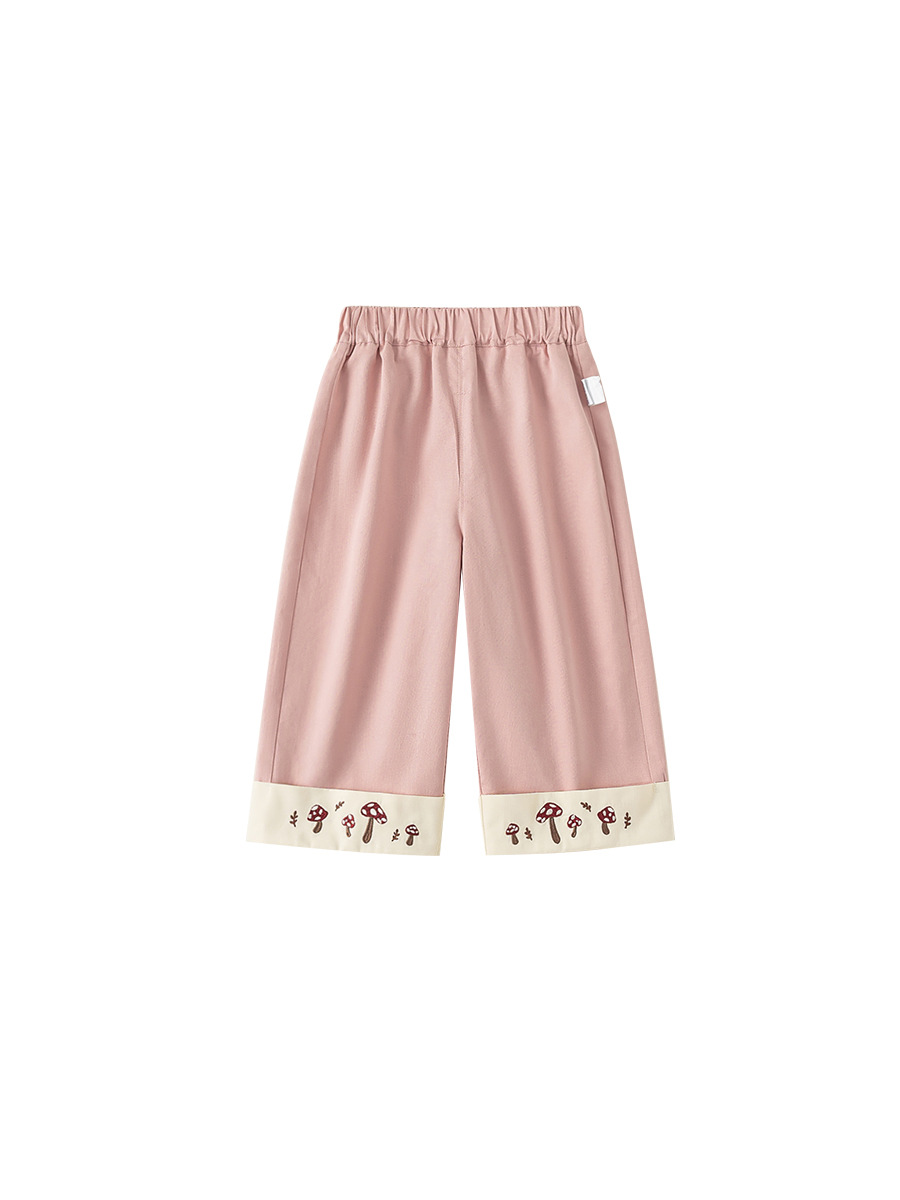 Yoobao ropa infantil para niñas pantalones recto 2026 primavera y otoño nuevo bebé femenino coreano bordado empalme pantalones casuales para niños