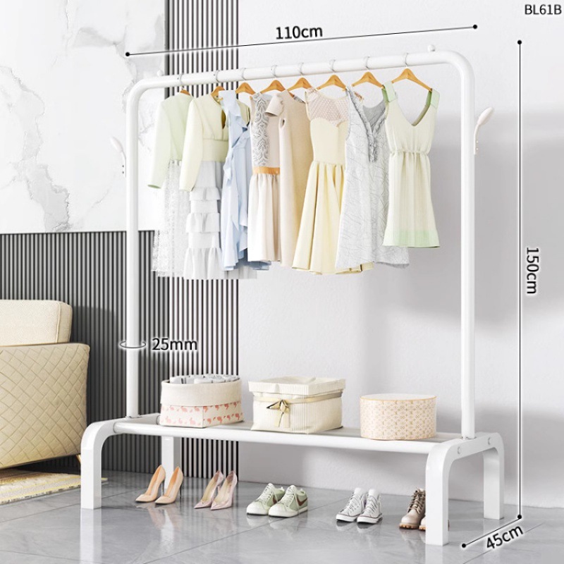 Dormitorio doméstico simple percha de ropa balcón percha de ropa varilla de secado de hierro forjado percha de secado de doble varilla piso vertical