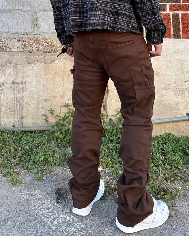 Men's Clothing Slim Fit Tapered Wide Leg Trousers American Retro Minimalist Trendy Versatile Denim Jeans_mkmklike.com
