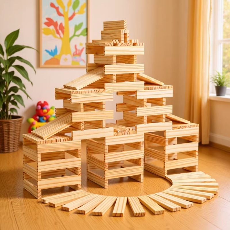 Archimedes Wooden Building Blocks 100 Pieces Toy for Children Kindergarten Area Construction Building Blocks Kaple Cpcce