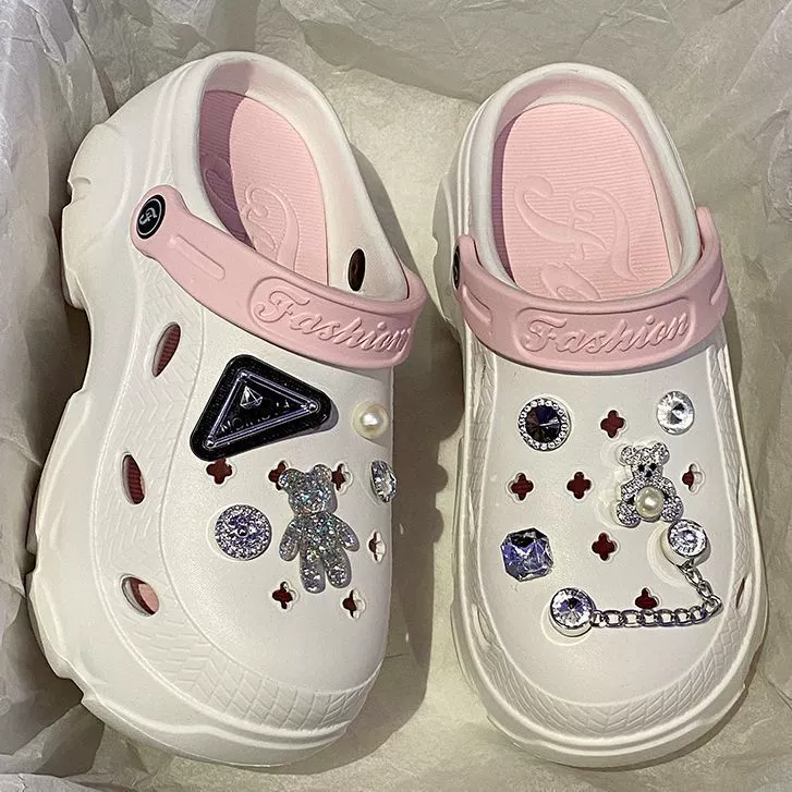 Женские сабо в стиле croc, закрытый носок, противоскользящая толстая подошва-платформа, пляжные 36–41