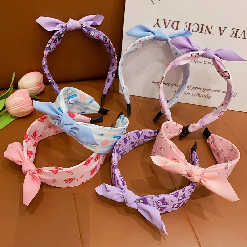 Bebé antideslizante no estrangular bandas de cabello para niñas bandas de cabello de borde ancho bandas de cabello para niños Kulomi arco bandas de cabello