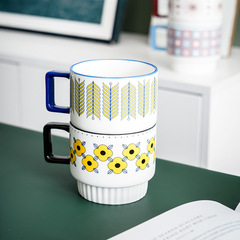 Internet celebrity ins style Nordic ceramic milk mark stacking cup breakfast creative home water cup simple coffee cup