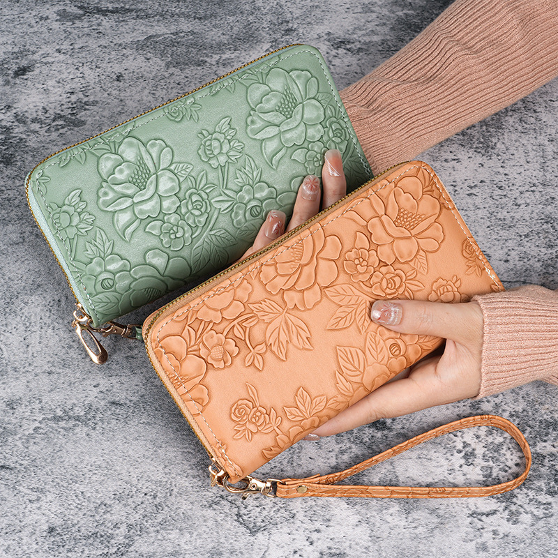 2024 New Women's Long Wallet, Korean Style, Fashionable Handbag/Handheld Coin Purse with Zipper, Multifunctional Women's Phone Bag