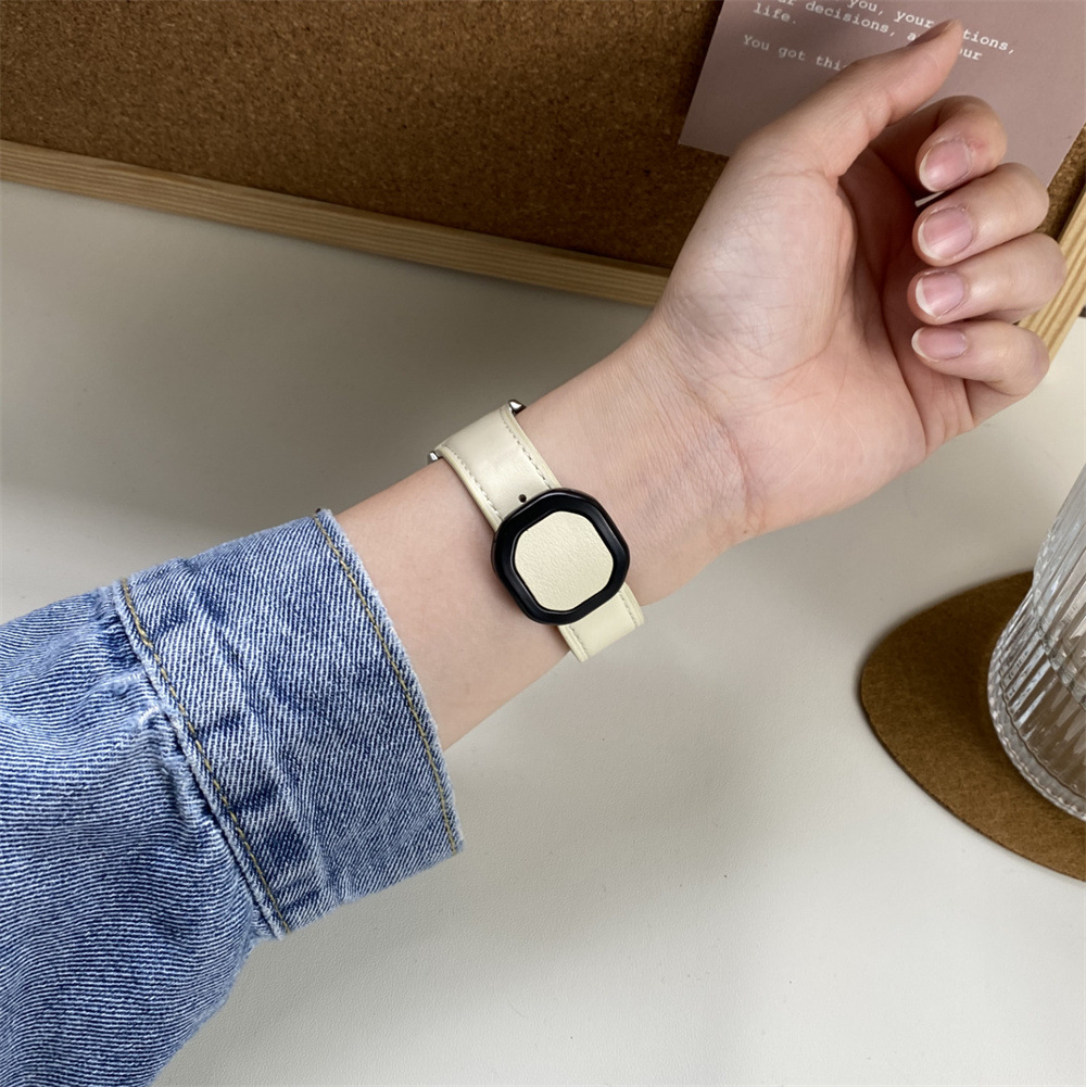 Sobib Samsungi ja Huawei moodsa stiiliga kellarihmadele, 20 mm ja 22 mm, Nautiluse magnetilise kokkupandava pandlaga nahast kellarihmadele._voghion.com