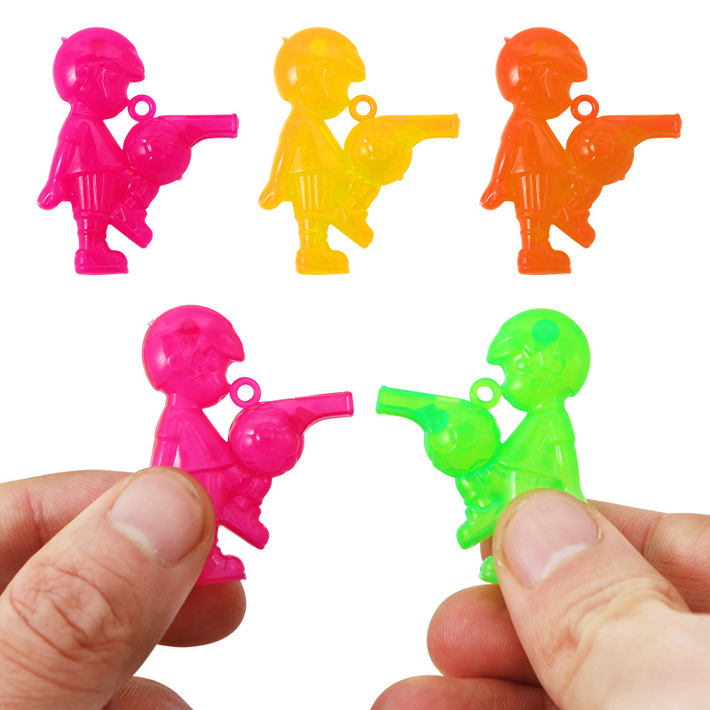 Copa del Mundo de fútbol silbato de plástico Smiley silbato árbitro de los niños pequeño regalo alegría accesorios puesto Juguetes