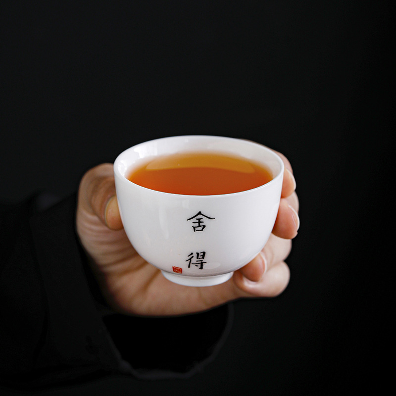 Taza de té de kung fu de porcelana blanca Chaoshan pequeña taza de té de cerámica pequeña taza de té maestro de té exquisita taza única de alta calidad