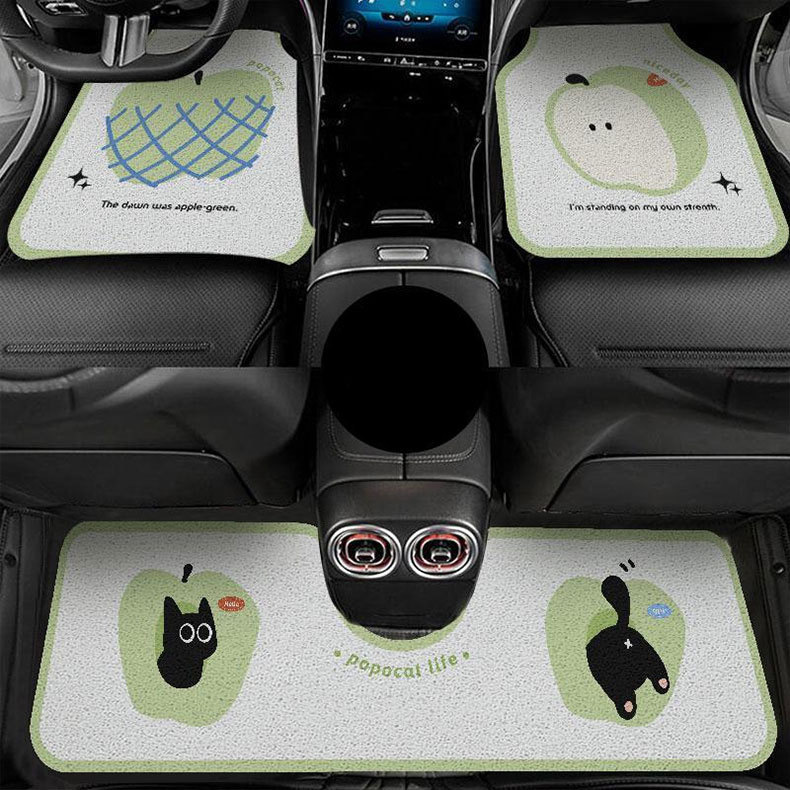 Cartoon cute style, simple and versatile silk loop carpet, dirt-resistant, anti-slip, durable, easy to maintain, car interior mat