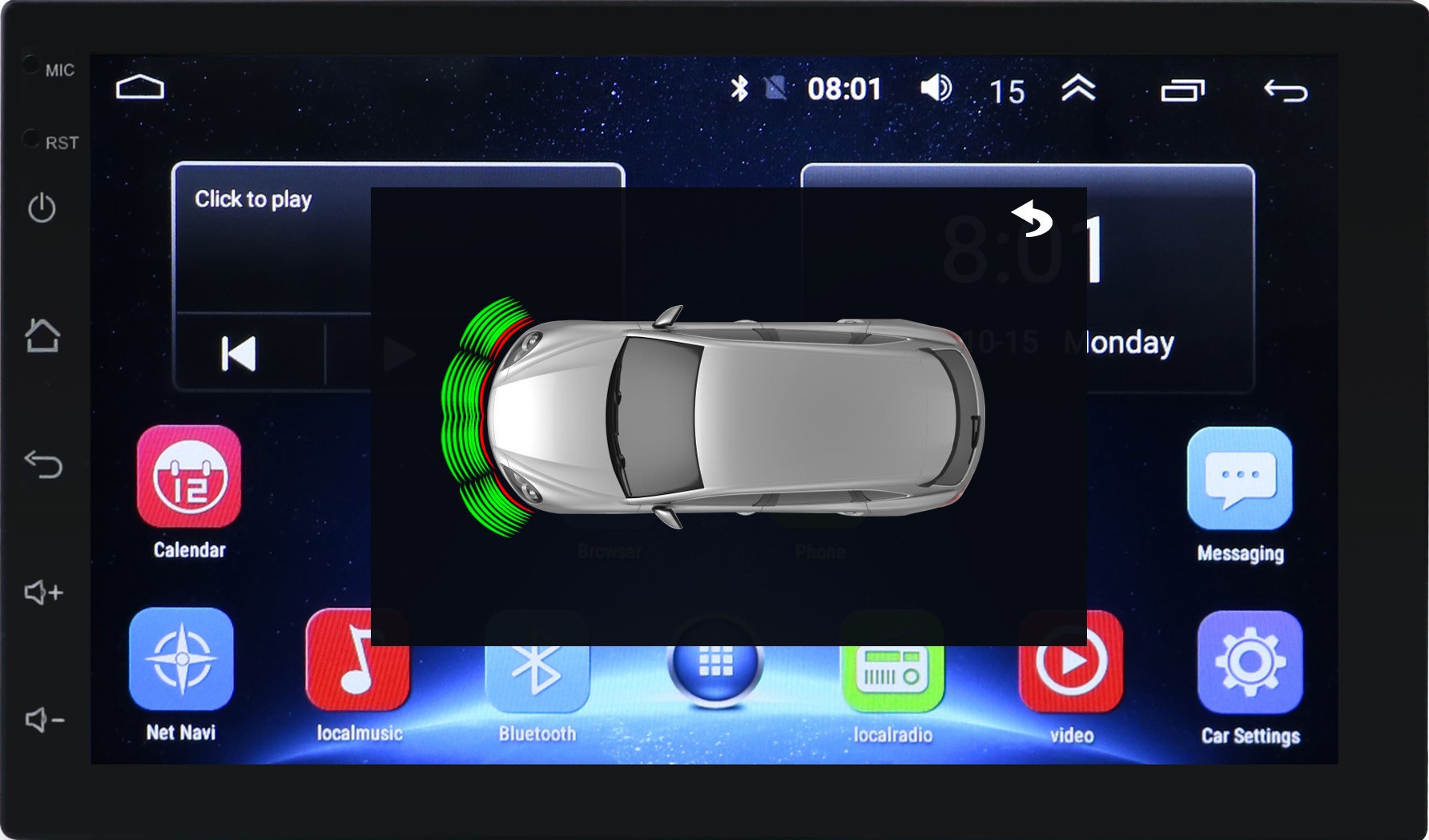 Manufacturer Wholesale Car-Mounted Reversing Radar Full Set with 8 Probe Sensors for Android Car Systems