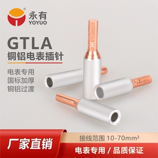 Electric meter copper aluminum pin GTLA-10 16 25 35 50 square copper aluminum transition terminal copper wire connector
