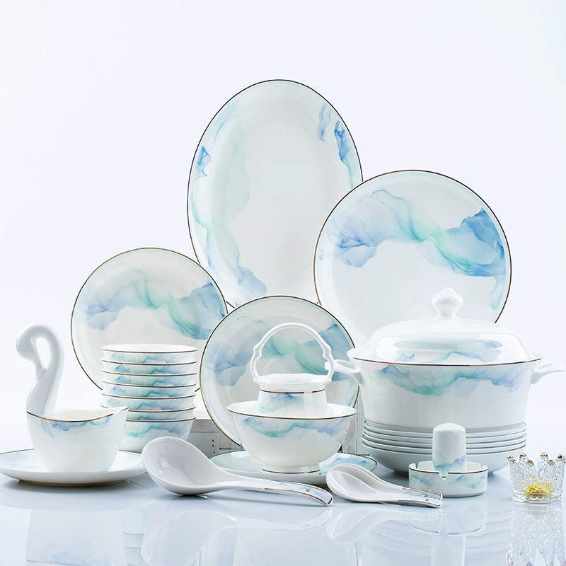 Набор из керамических блюд из Bone porcelain Jingdezhen, чаши для риса и супа