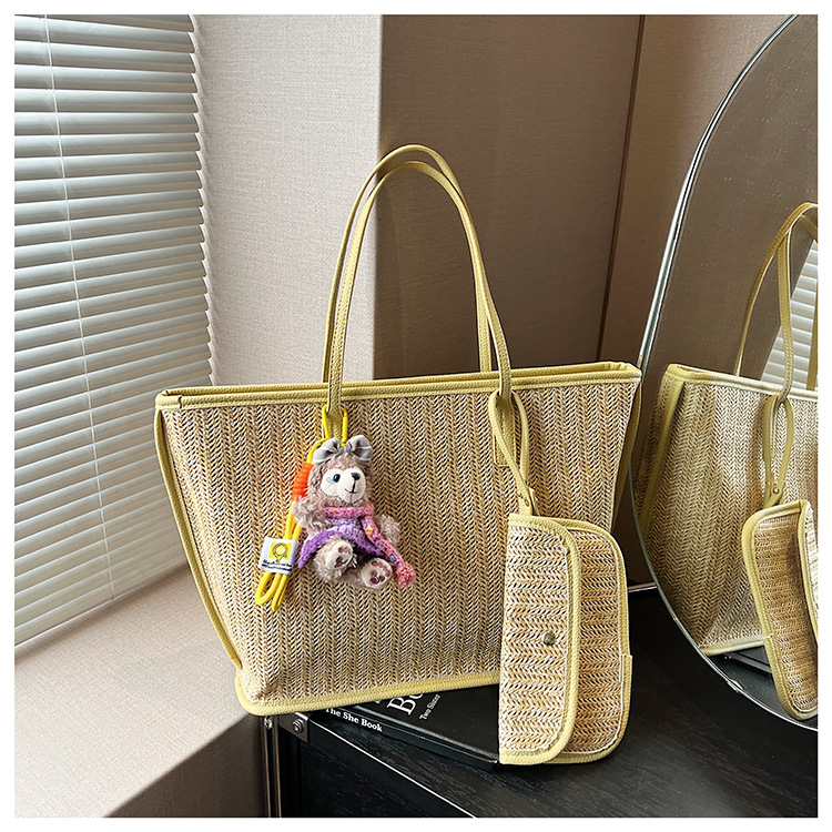 Bolso de gran capacidad para mujer 2025 verano nueva moda tejida bolso de axila de un solo hombro bolso de viaje casual image 8
