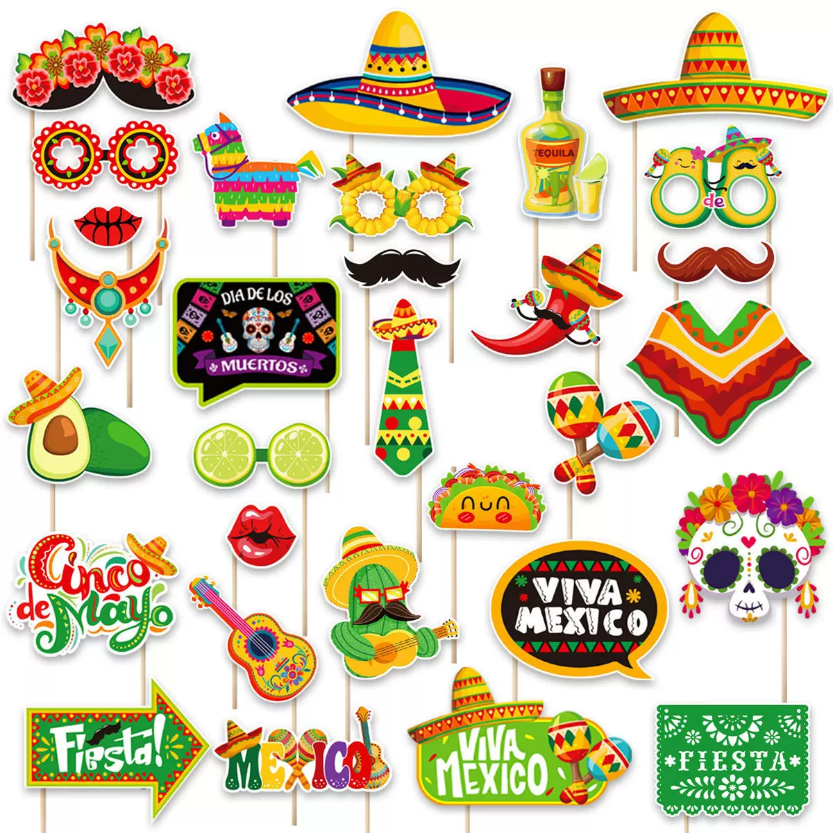 跨境嘉年华装饰搞怪拍照道具狂欢节节日派对皮塔纳纸眼镜面具装扮