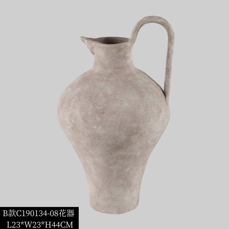 寂しい風のモランディ色の陶磁器の花瓶の家庭の見本の部屋の民宿の食卓の柔らかい服の乾いた花の器の装飾の置物