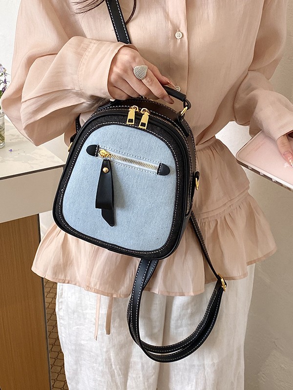 Bolsa de mano de tendencia transfronteriza 2026 nueva nicho Jeans mochila de hombro mochila multifuncional