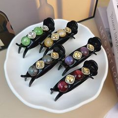 秋季爆款丸子头抓夹盘发神器后脑勺发夹珠珠发抓固定鲨鱼夹子头饰
