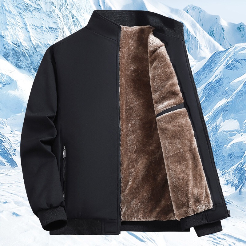 Ck9985 Quilted Cross-Border High-End Executive Cotton Jacket for Men, Men's Coat with Quilted and Fleece Lining, Warm Stand Collar Casual Jacket