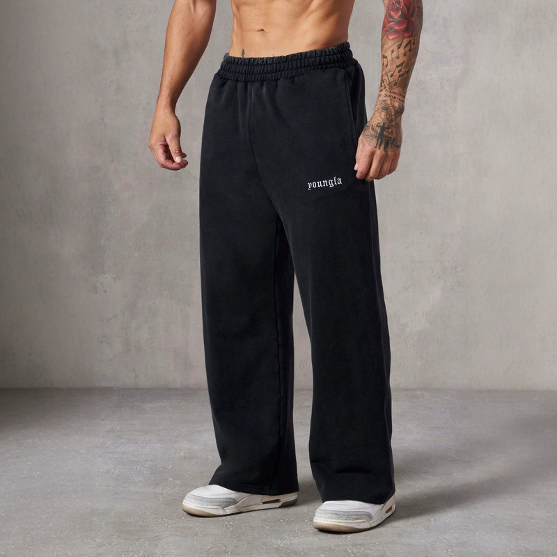2026Youngla New American Style Men's Sports Pants Jogging Sports Muscle Fitness Straight Casual Long Pants