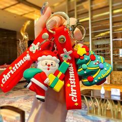 オリジナルのクリスマスアニメのキーホルダーかわいい雪だるまの鹿の子供のカバンのキーホルダーのペンダントの祝日のプレゼント