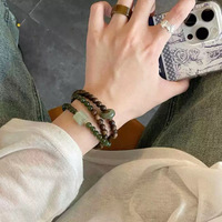 天然奇楠沉香手串搭和田手链晴水玉珠富贵显白佛珠念珠多圈叠戴女