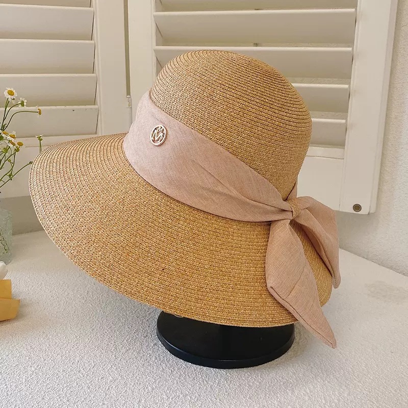 767g Weight Straw Hat Hats Type Holiday, Daily, Beach Occasion Papyrus Material Letter Pattern Summer Season Women's Gender Elegant, Vacation, Simple Style Style Big Eaves Rim Women's Elegant Vacation Simple Style Letter Big Eaves Straw Hat 17