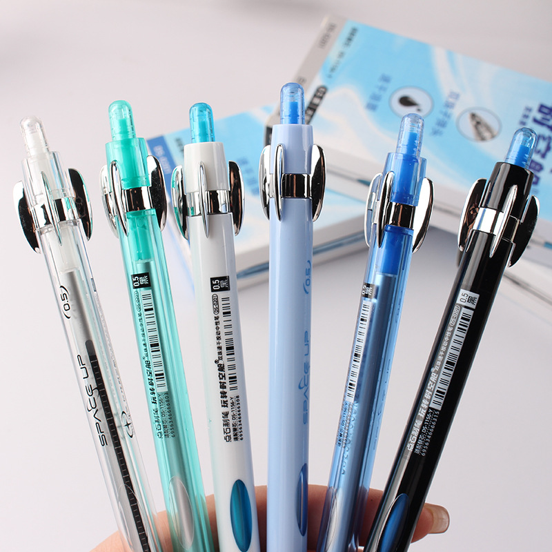 Dianshi 0201 Time Capsule Dual Bullet Quick-Dry Retractable Large-Capacity Gel Pen Essential for Office and Exam Preparation