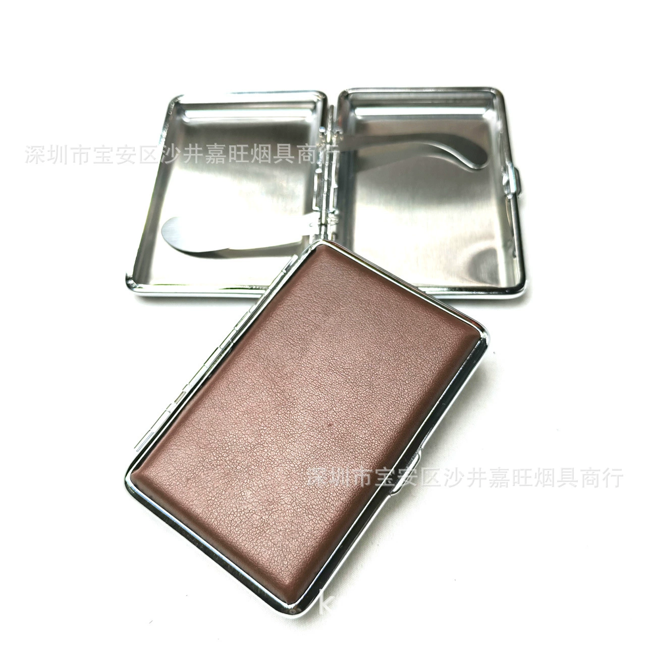 849 модная и изысканная кожаная металлическая коробка для сигарет, 14 упаковок, простая плоская кожаная коробка для сигарет, металлическая коробка для сигарет с зажимом