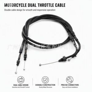 Suitable for CFMOTO 400NK and 650NK motorcycles: complete set of throttle cable, accelerator cable, and return cable