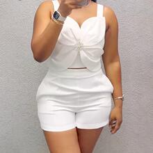 W 32723 Women's vest shorts casual set Ůװ���Ķ̿�������װ