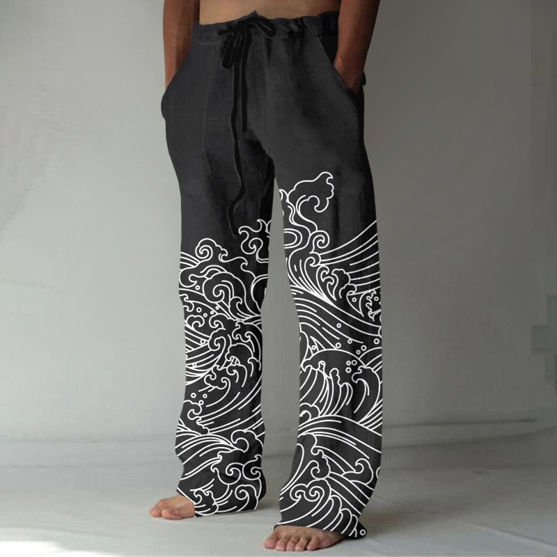 Amazon comercio exterior cuatro caras hombres vacaciones ocio octopus piernas largas rectas pantalones de impresión 3D