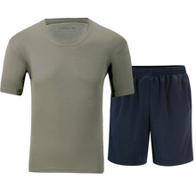 体能训练服作训服批发夏季短袖体能服运动套装海魂衫套装深绿色套