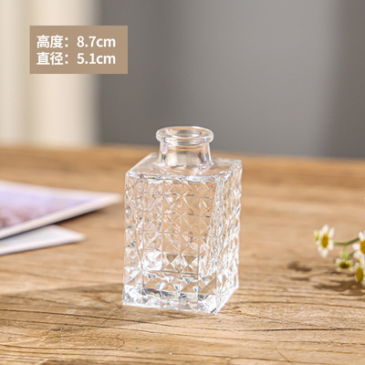 Retro repujado mini florero transparente hidropónico flor arreglo florero de cristal salón aromaterapia botella adornos Decoración