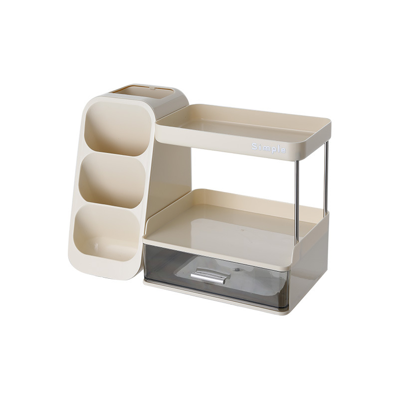 Caja de almacenamiento de cosméticos de alta calidad, estante de escritorio de gran capacidad para productos de cuidado de la piel, caja de almacenamiento de partición multifuncional
