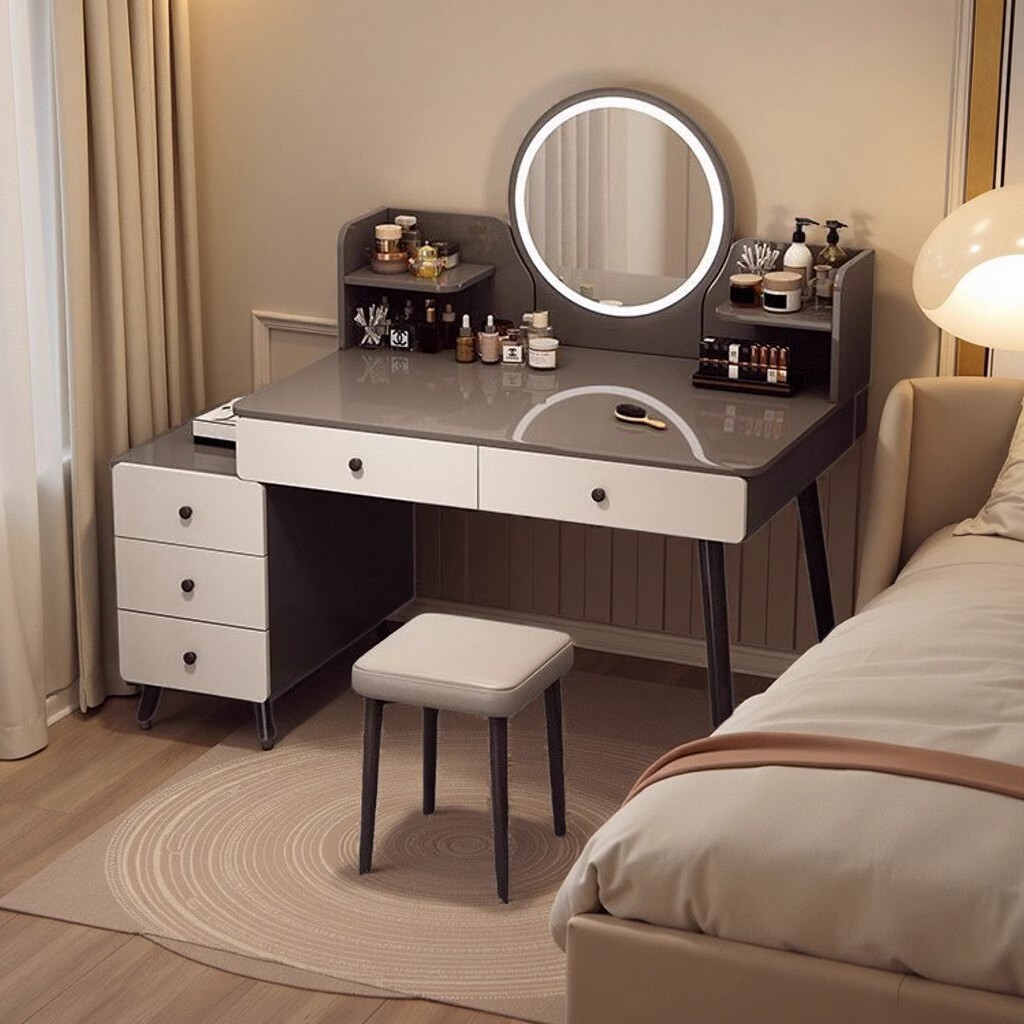 2025 nuevo tocador dormitorio moderno y simple pequeño apartamento pequeño armario todo en uno ligero lujo de alta gama dormitorio principal mesa de maquillaje