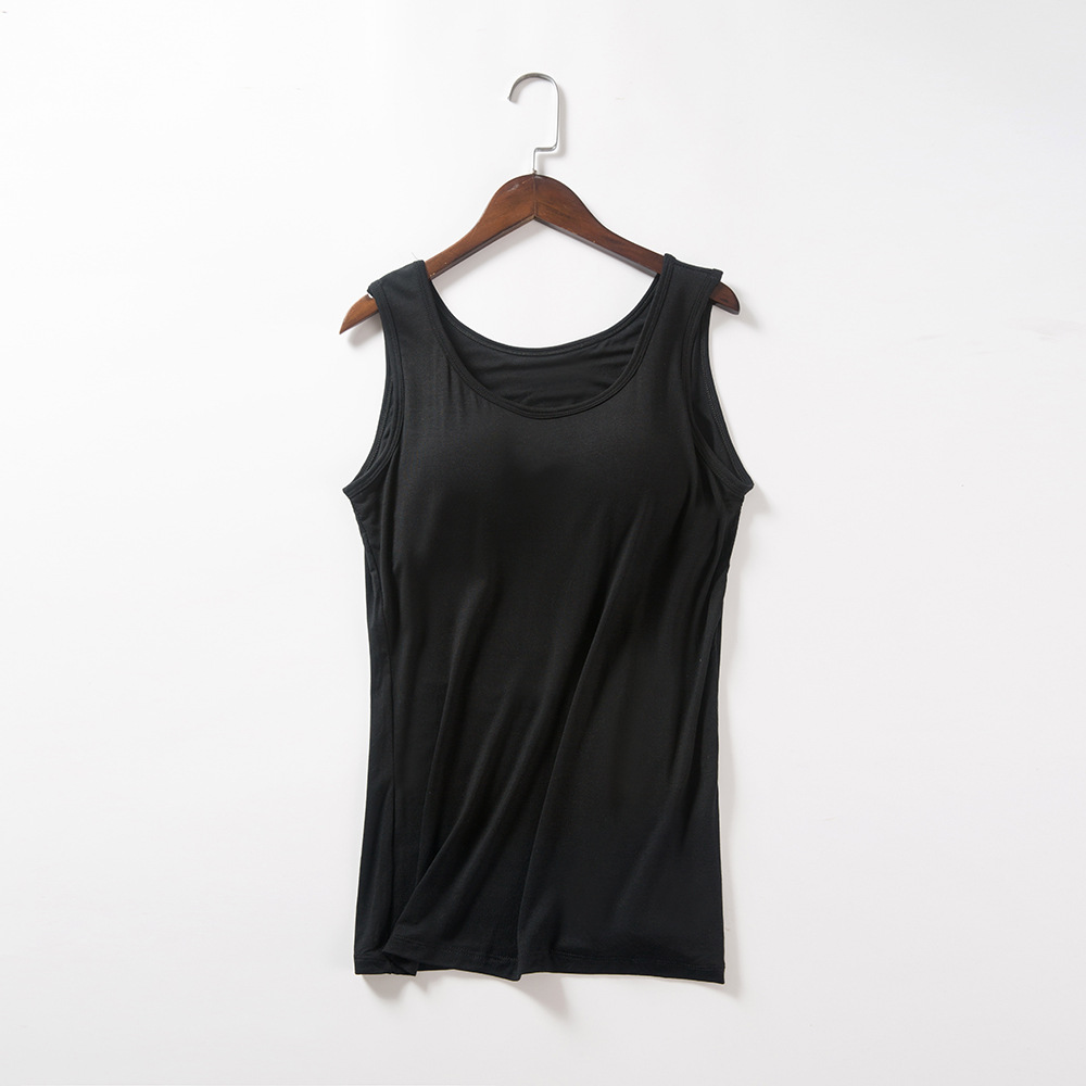 モーダルは胸パッド付きベスト女性の薄い夏のスポーツヨガカップ一体式下着【メーカー直販】