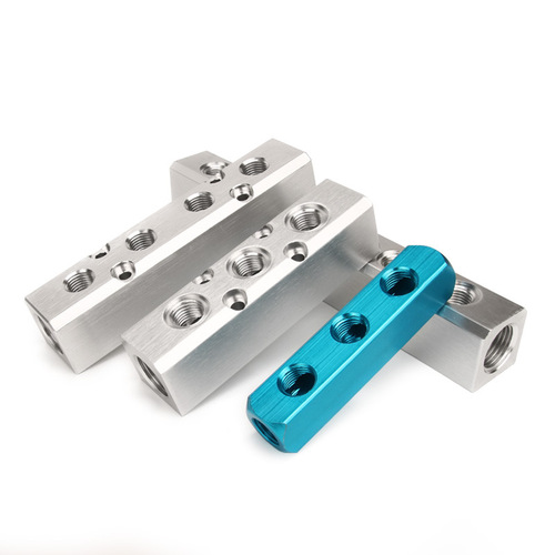 多管路分气排接头分配器20X20 30x30 2分4分水路气路直通多通铝排