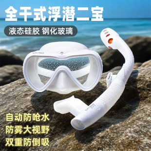 Aloma Adult Single Lens Fully Dry Waterproof Snorkeling Erbao Snorkeling Mirror Mask Snorkel Set