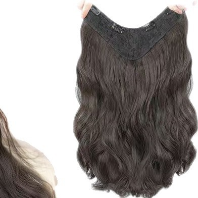 Invisible sin huellas en forma de V de agua ondulada de tres piezas de peluca ondulado para aumentar el cabello flojo artefacto de la mujer seda de alta temperatura