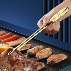 Korean Style BBQ Tongs 304 Stainless Steel Outdoor BBQ Grilling Tongs, Restaurant Self-Service Steak Tongs, Extended Bread Tongs