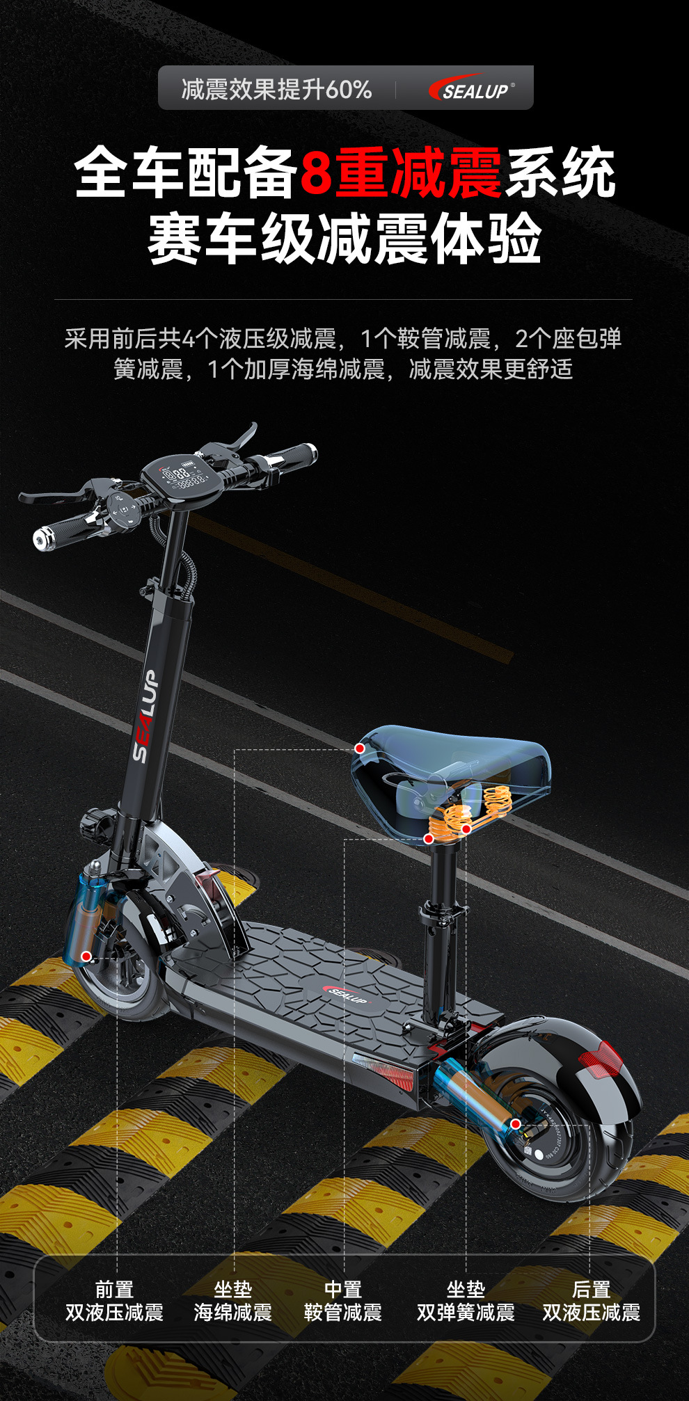 Folding electric scooter, 10-inch aluminum alloy two-wheeled e-bike