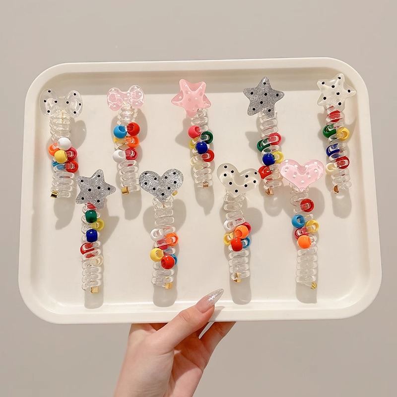 Niñas trenzando artefacto estrella burbuja trenza 2025 nuevo cable telefónico de alta elasticidad bucle de cabello correa de cola de caballo baja cuerda de cabeza