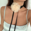 Retro accessory, choker, cloth, wire, hair band with tassels, necklace, European style, flowered, simple and elegant design