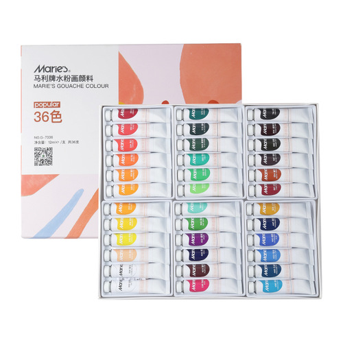 Marley gouache paint set 24 colors 12ml 5ml beginner student art painting watercolor paint wholesale