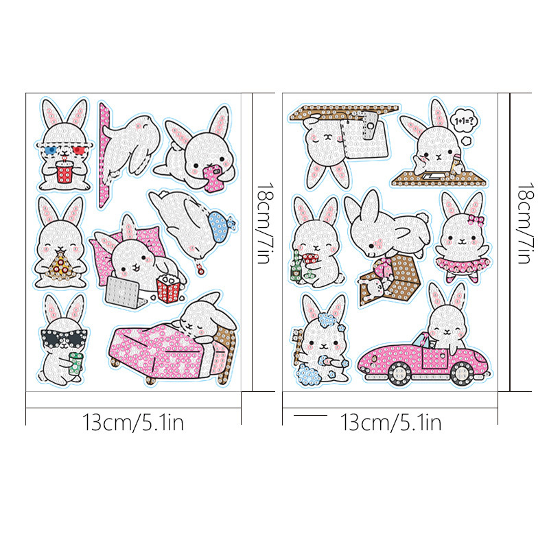 Pegatinas de Pascua transfronterizas de diamantes para pintar, hechas a mano, DIY, de dibujos animados, de huevos, de conejos, para niños image 18