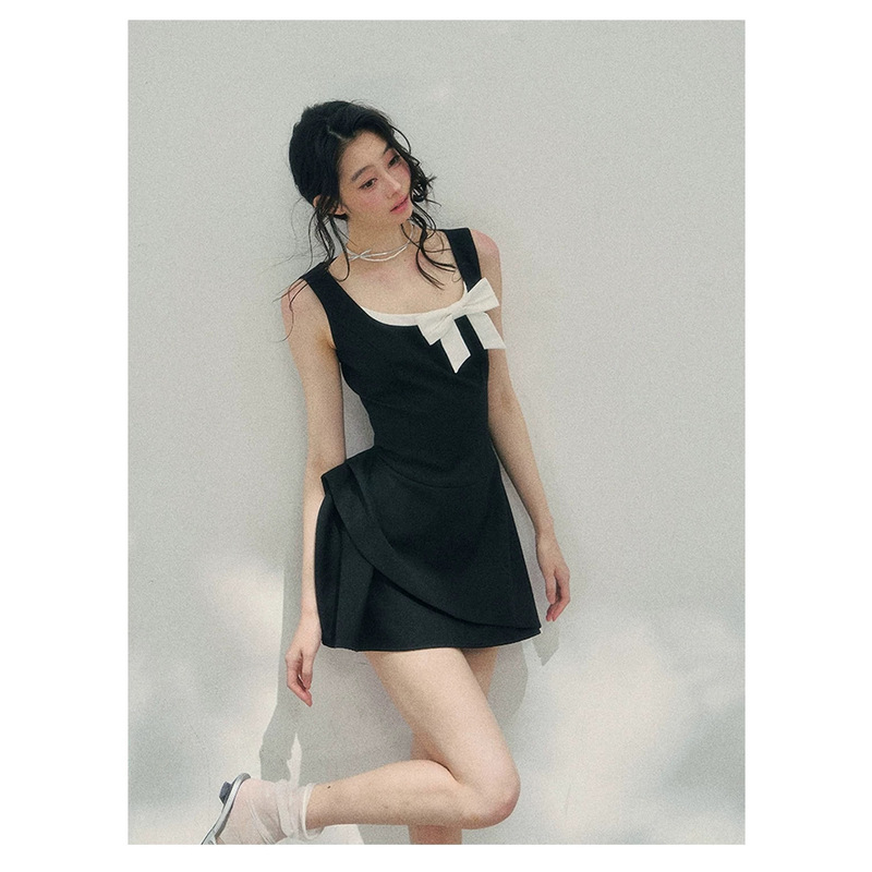 AOMALM "Sweetness Sinks" % Fake Two-Piece French Dress Women's Early Spring Formal Dress Short Skirt AOMALM "Sweetness Sinks" % Fake Two-Piece French Dress Women's Early Spring Formal Dress Short Skirt