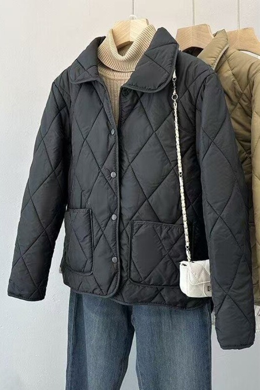 Lightweight down Cotton Spring and Autumn Jacket New Fashion Stylish Coat Slim Quilted Lightweight Cotton Short Jacket