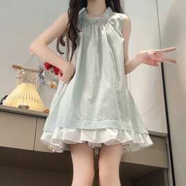 高级女童绝美小裙子学院风无袖背心两件套2026夏季新款儿童超好看