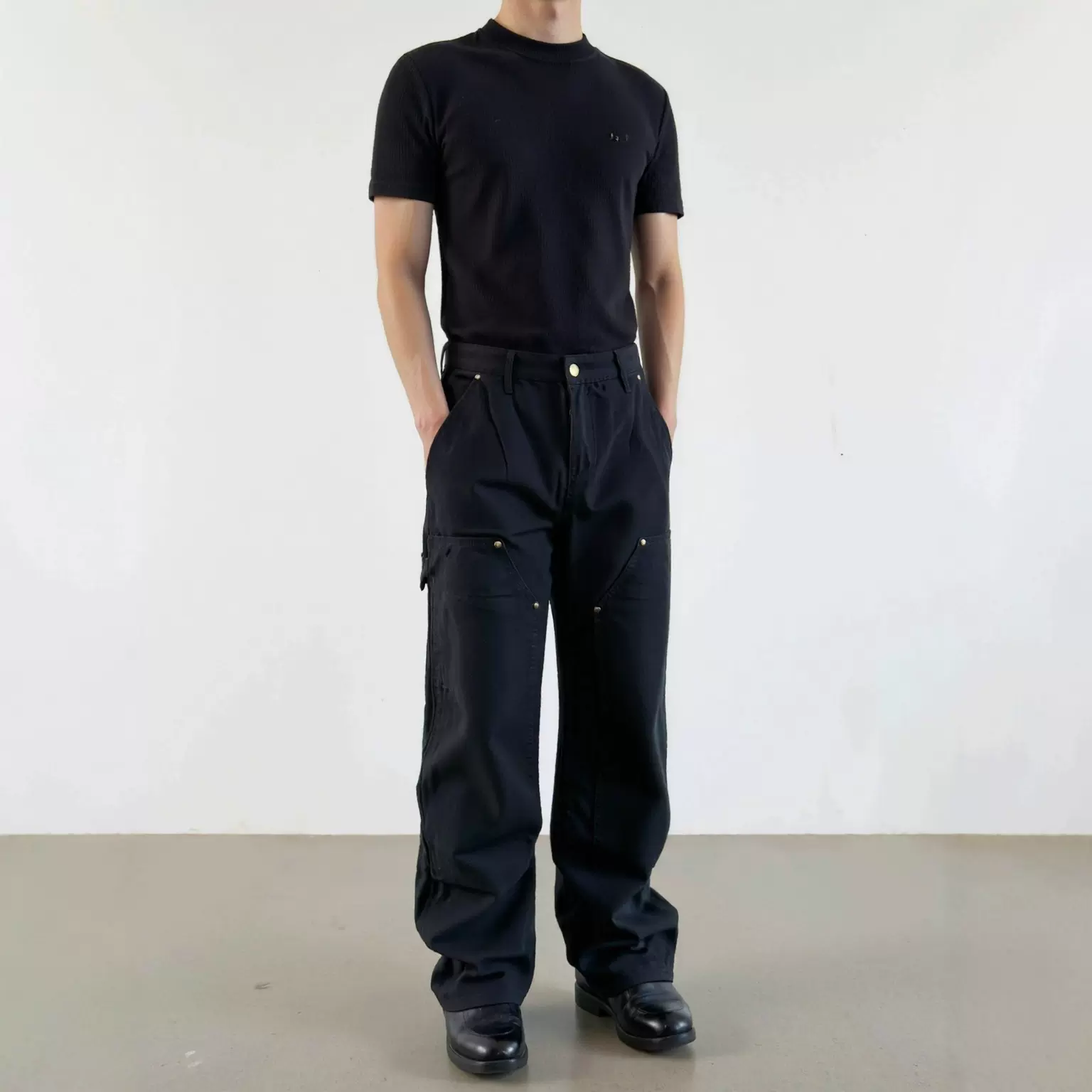 KZD男装|直筒b01版型伐木裤工装裤做旧水洗简约长裤cleanfit风