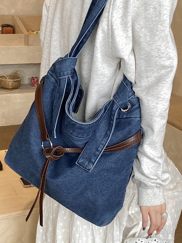 Bolso retro de gran capacidad para mujeres 2026 nueva tendencia transfronteriza vaqueros de hombro mochila de viaje ocio bolsa de mano image 4