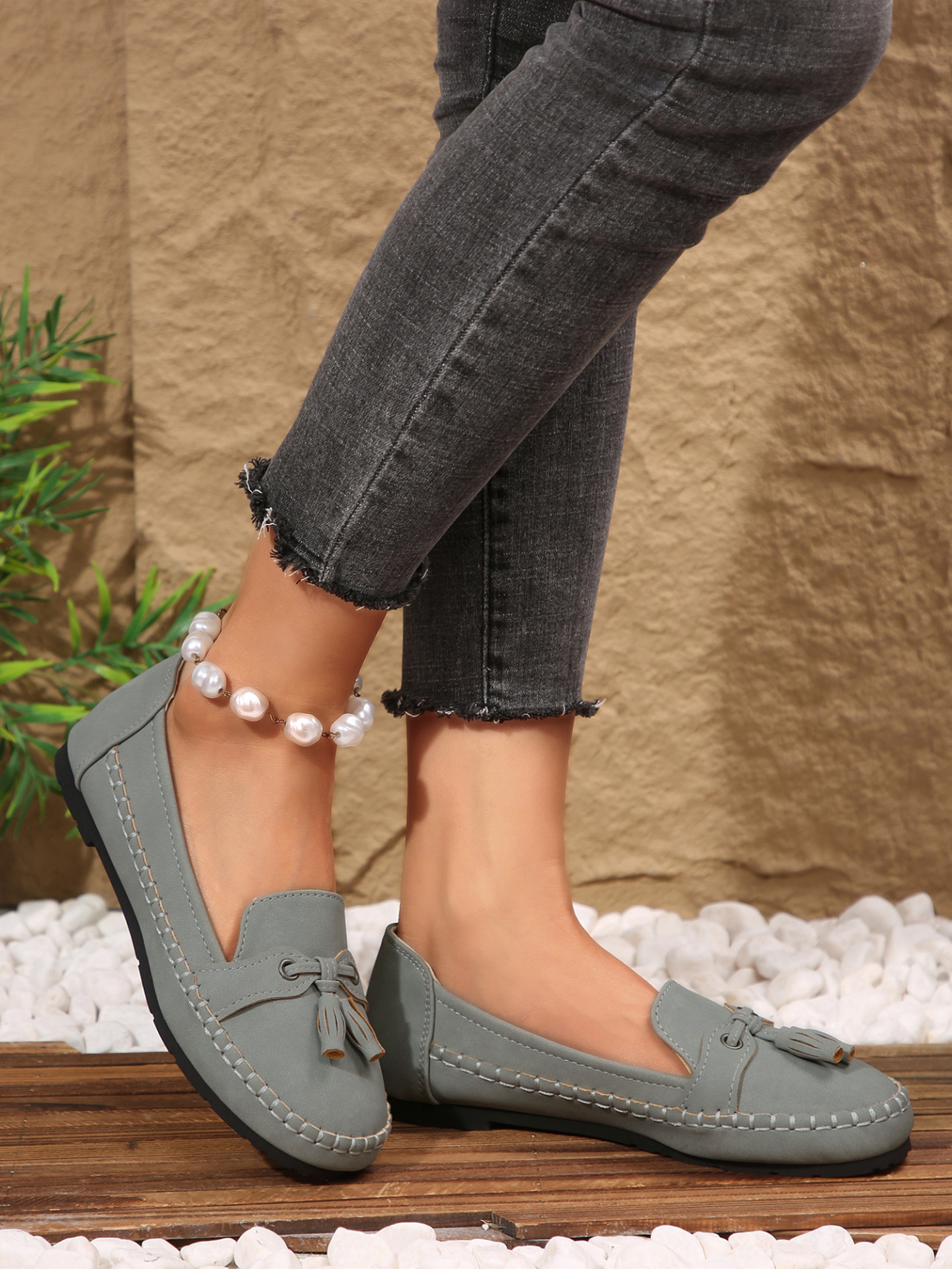 Women's Classic Tassel Loafers Slip-On Shoes - Spring Summer Casual Comfortable Flat Shoes For Women_vogvips.com